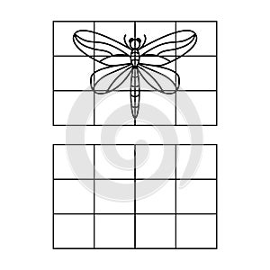 Copy the drawing kids preschool butterfly activity coloring page