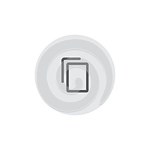 Copy, duplicate icon vector isolated on circle button