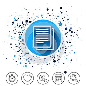 Copy file sign icon. Duplicate document symbol.