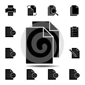 Copy files icon. Simple glyph vector element of web, minimalistic icons set for UI and UX, website or mobile application