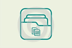 Copy Folder icon. icon related to UI elements. suitable for web site, app, user interfaces,element, printable etc. line icon style