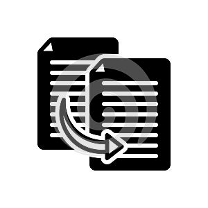 Black solid icon for Copy, duplicate and replicate