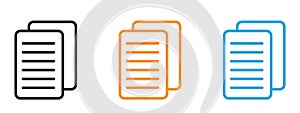 Copy icon Thin line illustration set