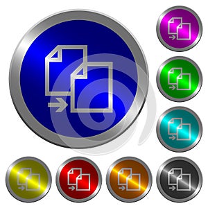 Copy item luminous coin-like round color buttons