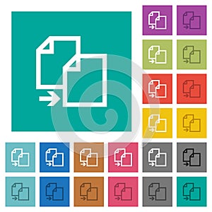 Copy item square flat multi colored icons