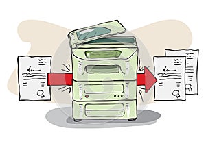 Copy Machine copies some documents