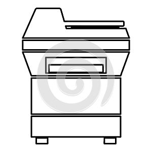 Copy machine Printer copier for office Photocopier Duplicate equipment icon outline black color vector illustration flat style
