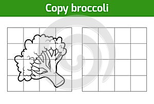 Copy the picture. Fruits and vegetables, broccoli