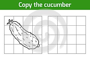 Copy the picture. Fruits and vegetables, cucumber