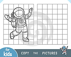 Copy the picture, game for children, Astronaut