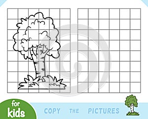 Copy the picture, game for children, Birch