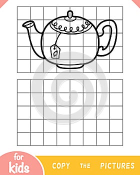 Copy the picture, game for children, Teapot