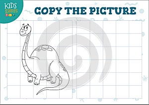 Copy picture vector illustration. Educational game for preschool kids.