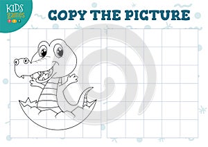 Copy picture vector illustration. Educational game for preschool kids