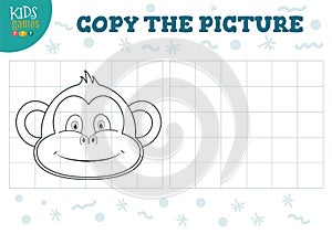 Copy picture vector illustration. Educational game for preschool kids