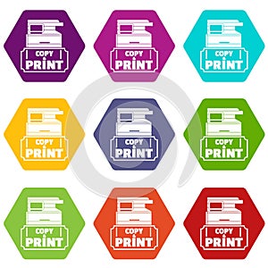 Copy and print icons set 9 vector photo