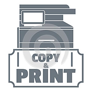 Copy and print logo, simple style
