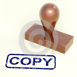 Copy Rubber Stamp Shows Duplicate Replicate Or Reproduce