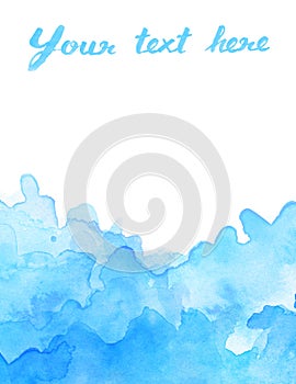 Copy space in blue watercolor background