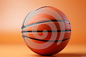Copy space included Basketball placed against blue background, ready for personalization