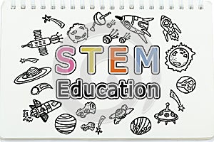 Copy space on STEM education background. STEM