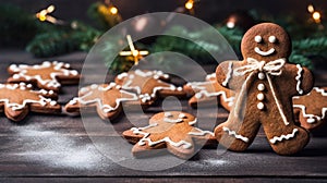 copy space, stockphoto, Beautiful background with gingerbread cookies, Christmas cookies, background for Christmas