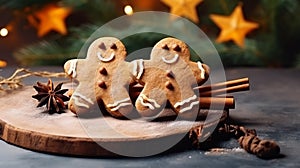 copy space, stockphoto, Beautiful background with gingerbread cookies, Christmas cookies, background for Christmas