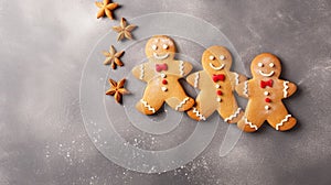 copy space, stockphoto, Beautiful background with gingerbread cookies, Christmas cookies, background for Christmas,