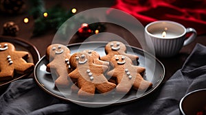 copy space, stockphoto, Beautiful background with gingerbread cookies, Christmas cookies, background for Christmas