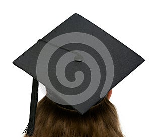 Copy space on top of graduation cap