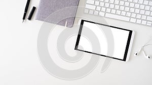 Copy space topview of working business table.