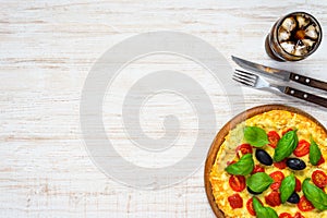 Copy Space with Vegetable Pizza