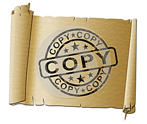 Copy stamp meaning duplicate or replicate a likeness - 3d illustration