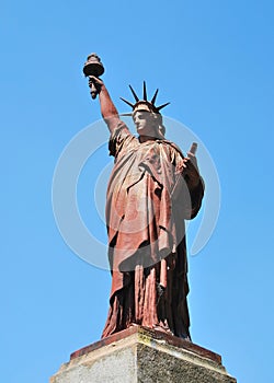 copy of statue of liberty in plaza Barrancas de Belgrano park, Buenos Aires