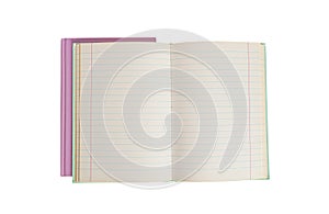 Copybook Mockup, Notebook on Office Desk with Copy Space for Text, Moleskin Template photo