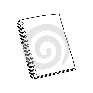 Copybook school accessory in hand drawn doodle style vector illustration