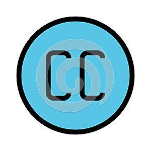 Copyright color line icon
