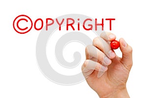 Copyright Concept Red Marker