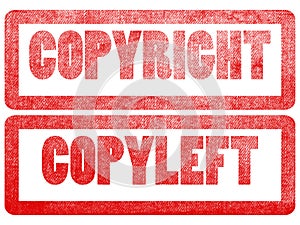 Copyright copyleft text label stamp for documents.