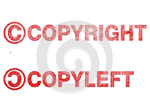 Copyright copyleft text label stamp for documents.