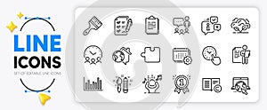 Copyright, Creativity and Internet line icons. For web app. Vector