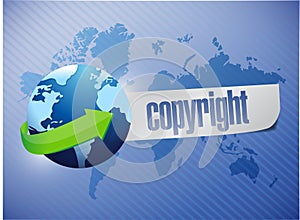 Copyright globe concept illustration design