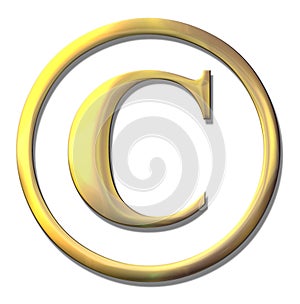 Copyright golden bevel symbol