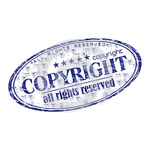 Copyright grunge rubber stamp