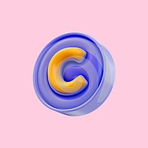 Copyright icon 3d render concept for Registered Trademark service mark