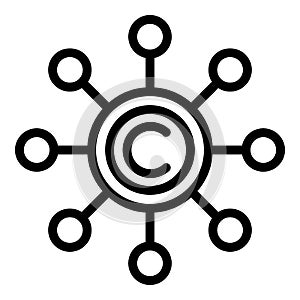 Copyright icon outline vector. Law patent