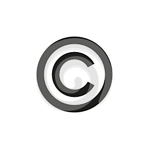 Copyright icon. Simple vector illustration on a white background