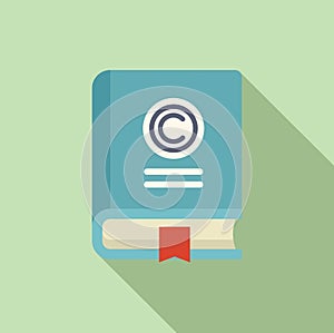 Copyright law book icon flat vector. Civil protection