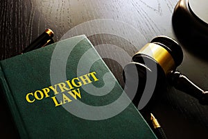 Copyright law and gavel. photo