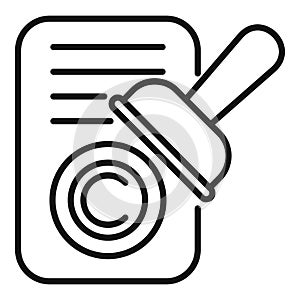 Copyright law stamp paper icon outline vector. Civil tax
